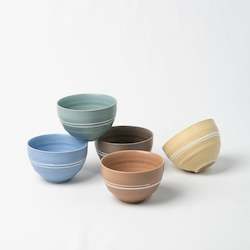 Kitchenware: Pastel & White Stripe Bowl Set