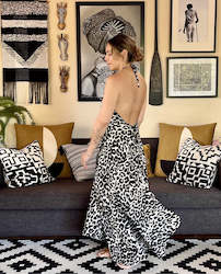 Florence Frilled Animal Print Maxi Dress