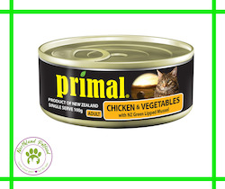 Store-based retail: Primal Chicken & Vegetable Cat Food - 100g