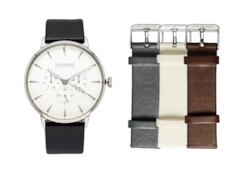 Watch: Classic Vegan Leather Silver Collection + Watch