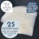 Freezer Bags x 25 pack - Medium (fits 1kg of meat)