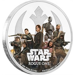 Coins: Star wars: rogue one - rebellion 1 oz silver coin