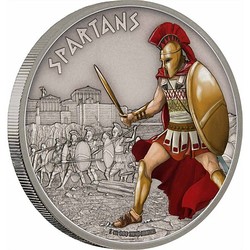 Warriors of history - spartans silver coin