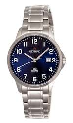 Watch: Olympic Titanium - Blue Dial Full Figure with Bracelet