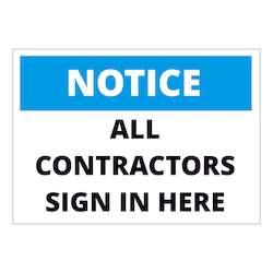 Frontpage: Notice All Contractors Sign In Here