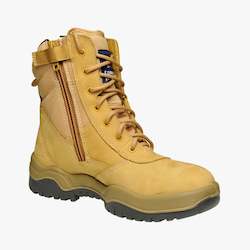 Oyster farming: MONGREL - Lace Up Zip Sider 8" Safety Boot - Wheat