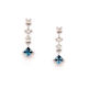 Elegant Princess Cut Blue Topaz & Diamond Earrings