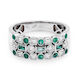 18ct White Gold Emerald & Diamond Ring