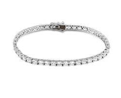 Jewellery: Silver CZ Tennis Bracelet