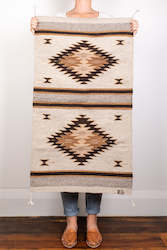 Frontpage: Zapotec Small White and Brown Wool Rug