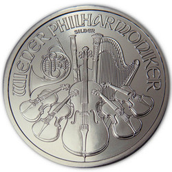 Gold, silver merchandising: 1 oz 2015 silver austrian philharmonic coin
