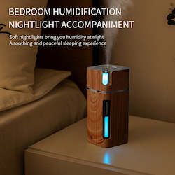 Computer peripherals: Electric Humidifier Essential Ultrasonic Wood Grain Air Humidifier USB Mini Mist Maker LED Light