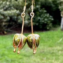Jewellery: Vintage enamel and sterling earrings