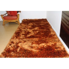 Floor covering: Heavenly soft shaggy runner orange &. Dark brown 120x300cm(wp)