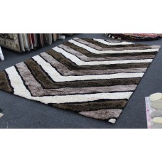 Floor covering: Super soft extra thick kyra scarborough designer shaggy rug brown &. White 250x350cm
