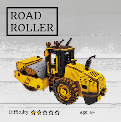 Hobby equipment and supply: Road Roller 3D Wooden Puzzle