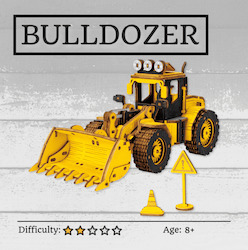 Hobby equipment and supply: Bulldozer 3D Wooden Puzzle