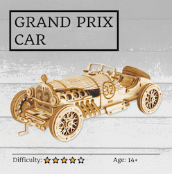 Hobby equipment and supply: Grand Prix Car 3D Wooden Puzzle