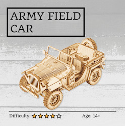 Hobby equipment and supply: Army Field Car 3D Wooden Puzzle