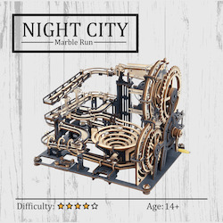 Night City Marble Run 3D Wooden Puzzle