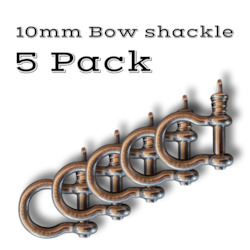 5 Pack Bow Shackles (10MM - 1600KG) & 2 Free Anti Theft Clips