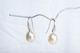 Dione Drop Earrings - Silver with Pink Pearls