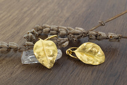 Ramarama Leaf Hoop Earrings - Gold Plated