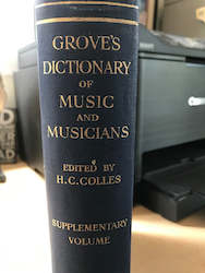 Musician: RARE Book - Grove's Dictionary Of Music and Musicians - Supplementary Volume - 1945