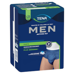 Mens Pants: TENA Men Active Fit Navy Pants