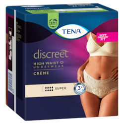 Womens Pants: TENA Discreet High Waist Incontinence Underwear - CrÃ¨me