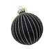 Black Ribbed Glass Bauble (round)