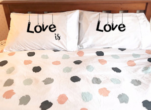 Love is Love pillowcases thedesignroom