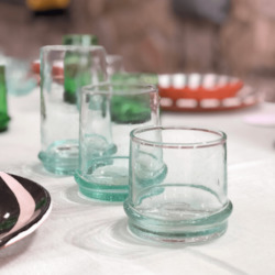 Beldi Hand Blown Moroccan Glasses: Tourmaline Glass - 2 sizes NEW