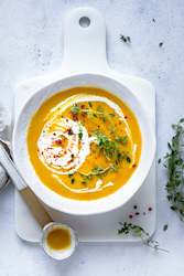 Low-carb hearty pumpkin soup