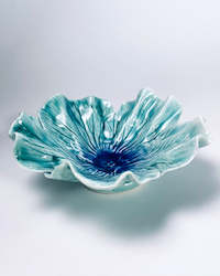 Souvenir: Hibiscus Ceramic Bowl - Turquoise