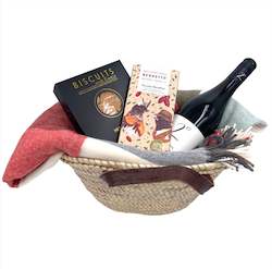 Gift Hampers For Him: Luxurious Merino Throw Basket - Local Delivery Only