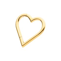 Titanium Heart Shape Hinged Segment Clicker 24Kt Gold PVD