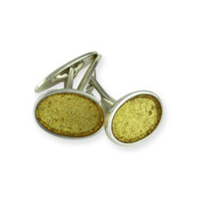 Oval Cuff links with 24ct Gold Leaf Jens Hansen