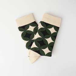 Dark Green Pattern Socks