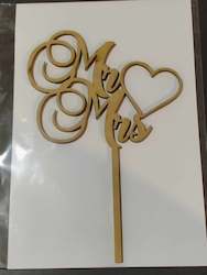 Craft material and supply: Mr&Mrs - Twirly font - cake topper