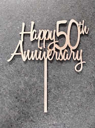 Craft material and supply: Happy 50th Anniversary cake topper