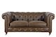 TNC Top Grain Leather Chesterfield 2 Seater Sofa, Brown