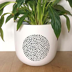 Small Eclipse Plant Pot in Black and White