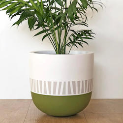 Small Pick Up Sticks Plant Pot in Olive and Dove Grey