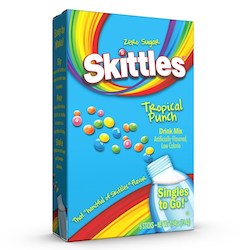 General store operation - mainly grocery: Skittles Singles to go Tropical Punch 6pk 0.54oz/15.4g