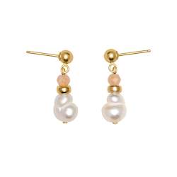 All Earrings: Moonstone & Pearl Droplet Earring