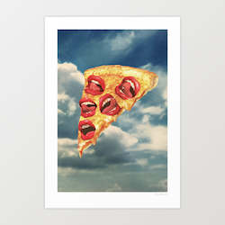 Artist: 'Pizza Euphoria' Art Print by Vertigo Artography