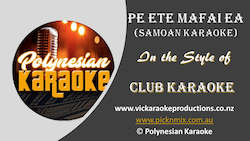 Entertainer: PK005 -  Club Karaoke - Pe Ete Mafai Ea (Samoan Karaoke)