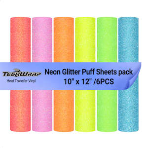 Neon Glitter Puff HTV Sheets Pack