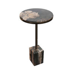Petrified Wood Pilar Side Table